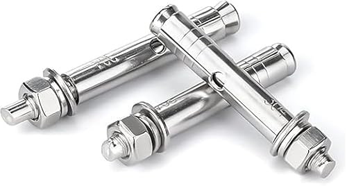 ABAZO 10 Stk. Schwerlastanker Schwerlastdübel Keilanker Bolzenanker verzinkt Zulassung in Industriequalität Ankerbolzen Keilanker Schwerlastdübel Universeller Hülsenanker (10x80 schrauben) von ABAZO