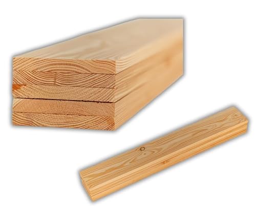 ABAZO - Holzbrett Holzplatte, Holzbretter zum Bauen, Zaunlatten Holz, Glatt Gehobeltes Holz, Terrassendiele, Verschiedene Längen zur Auswahl, 5 Stück Lärche, 200cm von ABAZO