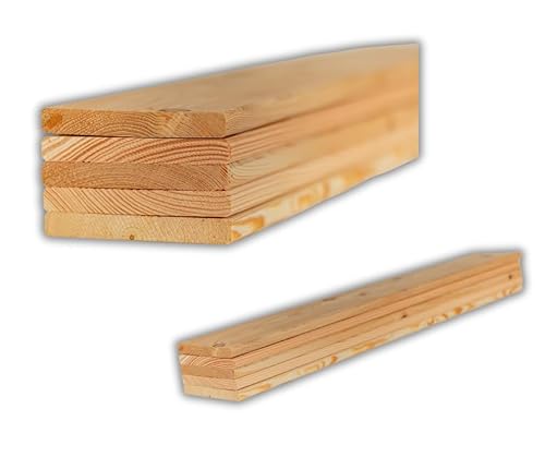 ABAZO - Holzbrett Holzplatte, Holzbretter zum Bauen, Zaunlatten Holz, Glatt Gehobeltes Holz, Terrassendiele, Verschiedene Längen zur Auswahl, 5 Stück Lärchen Bretter, 100cm von ABAZO