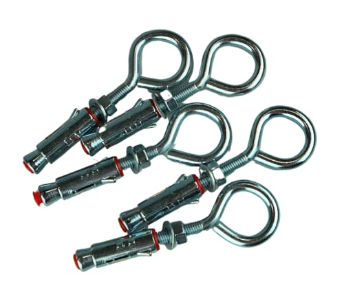 ABAZO Satz Schwerlastanker Schwerlastdübel Keilanker Anker mit Ösenhaken weiß verzinkt Deckenhaken verschiedene Größen (2, M8x50mm) von ABAZO