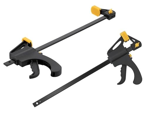 ABAZO Tischlerzwinge mit Schnellverschluss, Einhandzwingen 2 Stück, Schraubzwingen Set, für einfaches und stabiles Fixieren von Holz Möbel mit einer Hand (450mm) von ABAZO