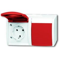 ABB 2CKA002084A0713 Schutzkontakt-Steckdose IP44 Rubin-Rot, Rot von ABB