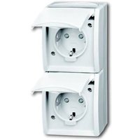 ABB 2CKA002084A0722 Schutzkontakt-Steckdose IP44 Reinweiß (RAL 9010), Weiß von ABB