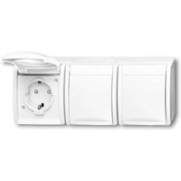 ABB 2CKA002084A0724 3fach Schutzkontakt-Steckdose IP44 Reinweiß (RAL 9010), Weiß von ABB