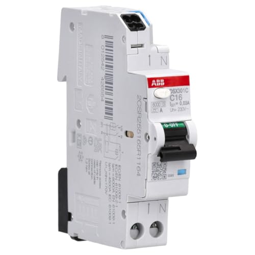 ABB DSX301C C16 A30 FI/LS-Schalter 1 TE 6kA, 1P+N, Typ A, C16, 30mA FlexLine Push-in Technologie 2CSR255165R1164 ABB DSX301C C16 A30 FI/LS-Schalter 1 TE 6kA, 1P+N, Typ A, C16, 30mA FlexLine Push-in Technologie 2CSR255165R1164 von ABB