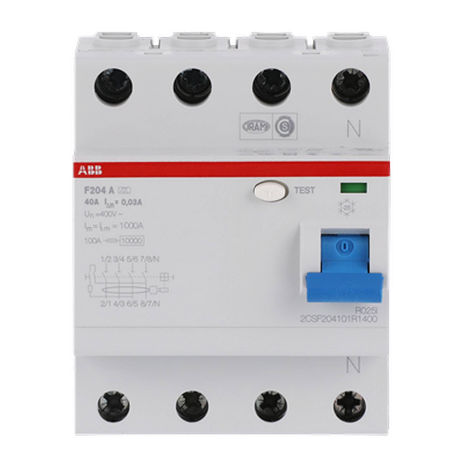 ABB FI-Schutzschalter F204 4-polig 40 A ABB FI-Schutzschalter F204 4-polig 40 A von ABB