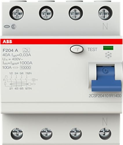 ABB FI-Schutzschalter Pro M compact F204 A-40 40 A, 4-polig, 0,03 A von ABB