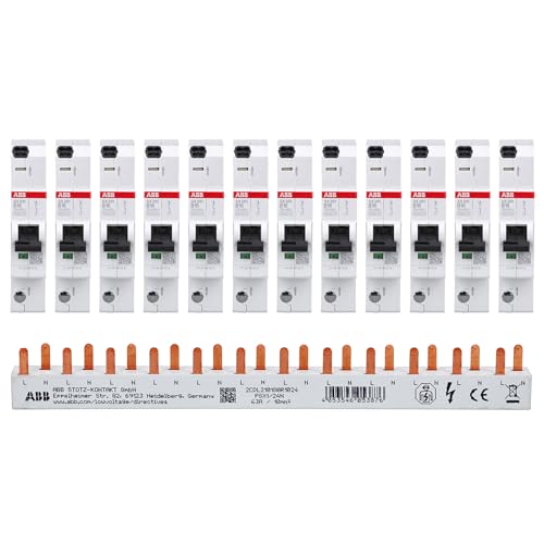ABB FlexLine Set: 12x SX201-B16 Sicherungsautomat B + 1x PSX1/24N Phasenschiene von ABB