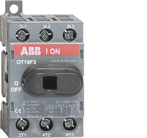ABB OT125F3 1SCA105033R1001 Lasttrennschalter 3-polig 125A m. schwarzem Knebelgriff, Grau von ABB