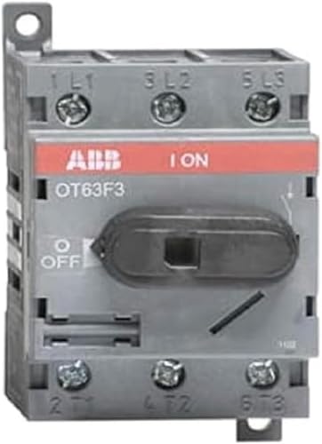 ABB OT63F3 1SCA105332R1001 Lasttrennschalter 3-polig 63A m. schwarzem Knebelgriff, Grau von ABB