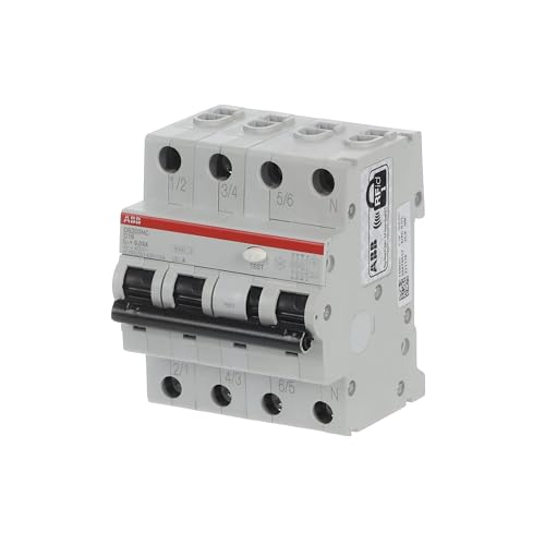 ABB RCBO DS203NC FI/LS-Schalter 16A, 4-polig Typ C, Empfindlichkeit 30mA, DIN-Schienen-Montage von ABB