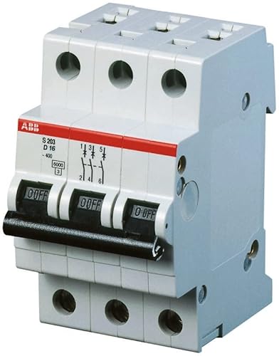 ABB S200 MCB Leitungsschutzschalter Typ D, 3-polig 2A 440V, Abschaltvermögen 6 kA System Pro M Compact von ABB