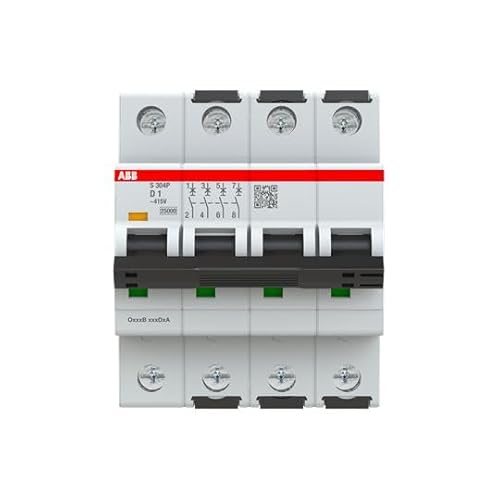 ABB S304 Leitungsschutzschalter Typ D, Pol 4 1A 415V, Abschaltvermögen 100 kA von ABB