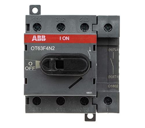 ABB Trennschalter ohne Sicherung 4P-polig 63A DIN-Schiene IP 20 22kW 750V ac 3-phasig von ABB