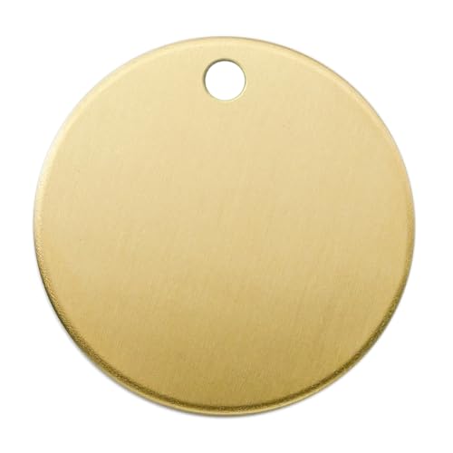 ABBECIAO Runde Messingrohlinge 2,5 cm (1 Zoll) Dicke glatte Kanten Messing Runde Scheibenanhänger für Metallstanzen und Gravieren mit einem Loch 10 Stück ABBECIAO Runde Messingrohlinge 2,5 cm (1 Zoll) Dicke glatte Kanten Messing Runde Scheibenanhänger für Metallstanzen und Gravieren mit einem Loch 10 Stück von ABBECIAO