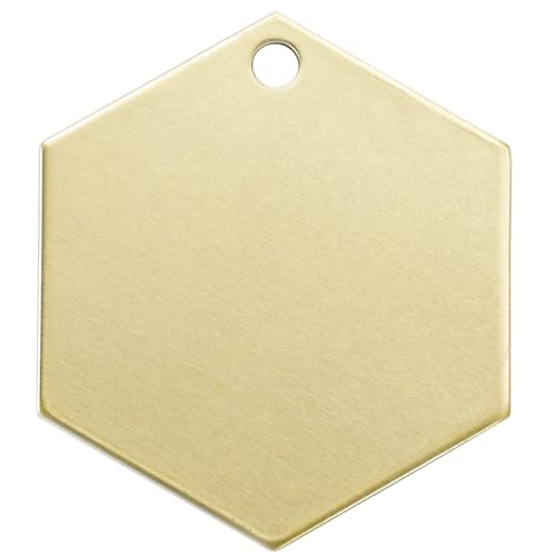 ABBECIAO Sechskant-Stanzrohlinge aus Messing, entgratete Kanten mit Loch, für Metallstanzen und Schmuckherstellung, 14 Gauge, dick, 20 Stück ABBECIAO Sechskant-Stanzrohlinge aus Messing, entgratete Kanten mit Loch, für Metallstanzen und Schmuckherstellung, 14 Gauge, dick, 20 Stück von ABBECIAO