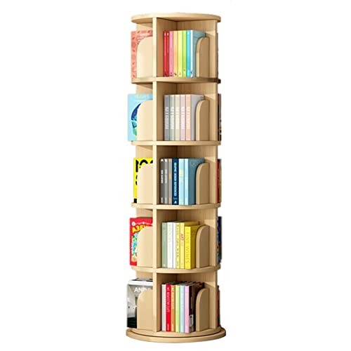 ABBNIA Bücherregale, drehbares Bücherregal, 360° Bodenaufbewahrung, Holz-Bilderbuchregal, Wohnzimmerregal aus Holz (3 Schichten (39 x 97 cm)) () von ABBNIA