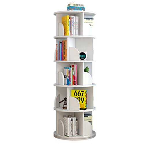 ABBNIA Bücherregale, um 360° drehbares Bücherregal, mehrschichtiges Lagerregal, Leseregal für Kinder, platzsparend (weiß 40 x 129 cm) (weiß 40 x 160 cm) von ABBNIA