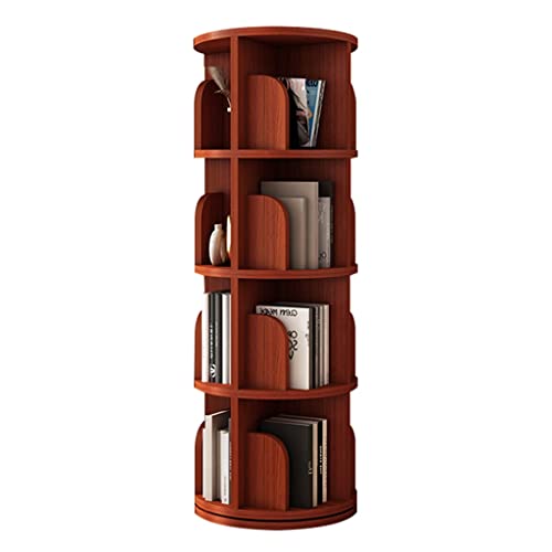 ABBNIA Drehbares Bücherregal, großes Fassungsvermögen, mehrschichtiges Aufbewahrungs-Bücherregal, einfaches Massivholz-Bücherregal, Höhenverstellung (rot 46 x 162,5 cm) (rot 39 x 130,8 cm) von ABBNIA