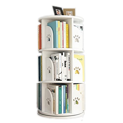ABBNIA Drehbares Bücherregal im einfachen Stil, bodenstehend, einfacher Bilderbuchständer für Kinder im Wohnzimmer, Heimbüro (Farbe: Rosa, Größe: 40 x 143 cm) (weiß 40 x 87 cm) von ABBNIA