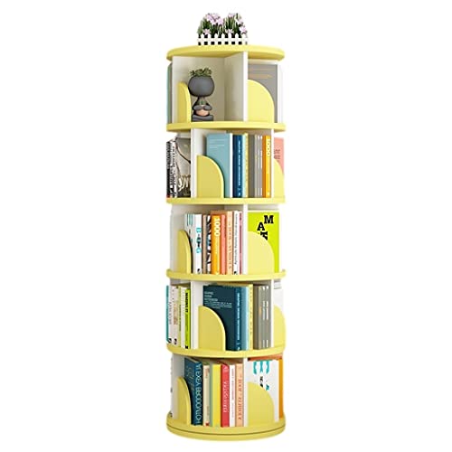 ABBNIA Um 360 Grad drehbares Bücherregal, Wohnzimmer und Heimbüro, hohe freistehende Bücherregale, Organizer, CD-Regal (Farbe: Grün, Größe: 40 x 129 cm) (Gelb 40 x 160 cm) von ABBNIA