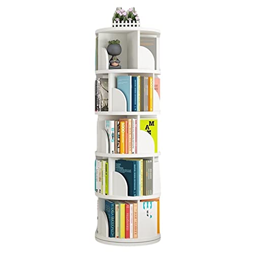ABBNIA Um 360 Grad drehbares Bücherregal, Wohnzimmer und Heimbüro, hohe freistehende Bücherregale, Organizer, CD-Regal (Farbe: Grün, Größe: 40 x 129 cm) (weiß 40 x 160 cm) von ABBNIA