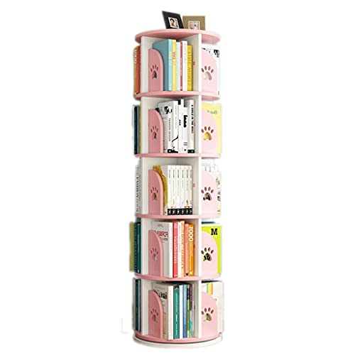 ABBNIA Um 360° drehbares Bücherregal, weckt das Interesse der Kinder am Lesen, Kinderbücherregal, Abnehmbarer Couchtisch (weiß 40 x 143 cm) (rosa 40 x 143 cm) von ABBNIA