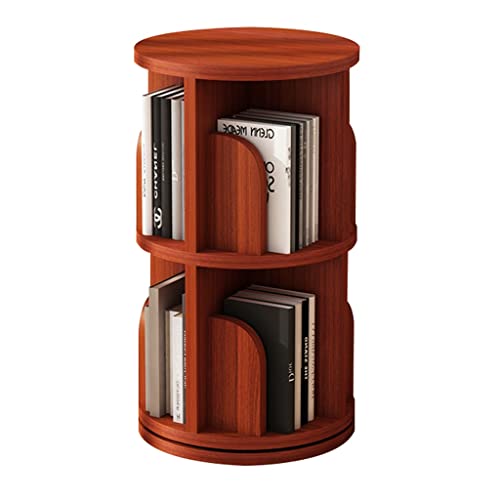 Drehbares Bücherregal, Bücherregal mit großer Kapazität, mehrschichtiges Aufbewahrungs-Bücherregal, einfaches Bücherregal aus Massivholz, Höhenverstellung (rot 46 x 162,5 cm) (rot 46 x 67,4 cm) von ABBNIA