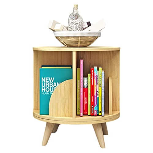 Drehbares Bücherregal um 360 Grad für Kinder, komplett aus Massivholz, lackfrei, Umweltschutz, drehbares Bücherregal um 360 Grad, Bücherregal (Farbe: Braun, Größe: 39 x 75 cm) (Braun 39 x 44 cm) von ABBNIA