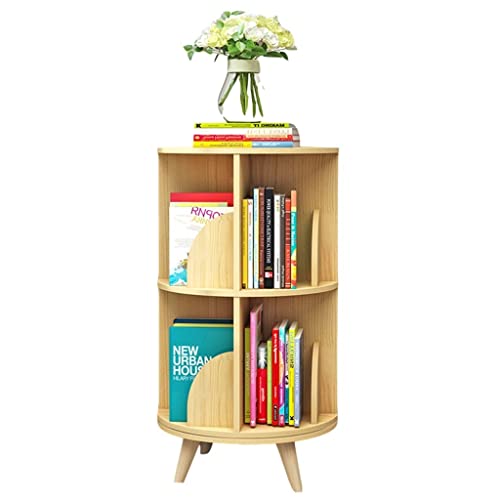 Drehbares Bücherregal um 360 Grad für Kinder, komplett aus Massivholz, lackfrei, Umweltschutz, drehbares Bücherregal um 360 Grad, Bücherregal (Farbe: Braun, Größe: 39 x 75 cm) (Braun 46 x 77 cm) von ABBNIA
