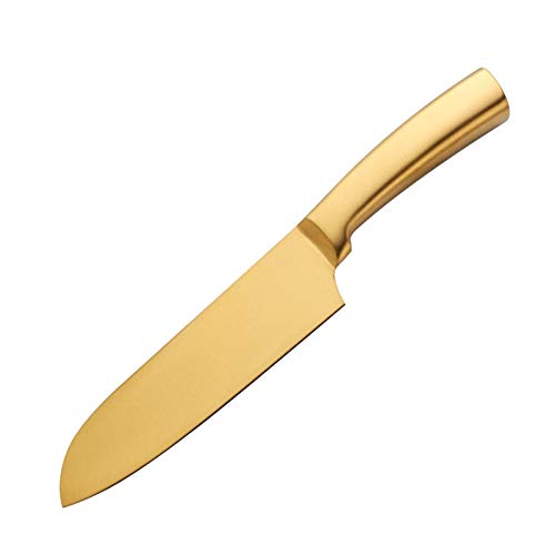 1 stück BBQ Messer Edelstahl Fleischmesser Küche Utensilien Obst Gemüse Schneidemesser Kochen Zubehör Golden Kit Cleaver (Color : Gold 1pc) von ABCBCA