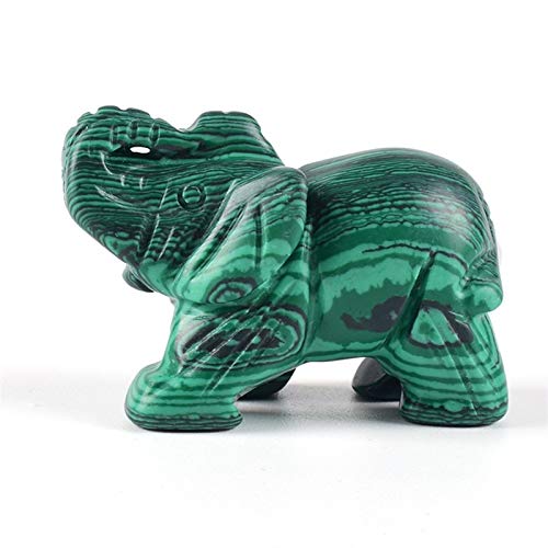 ABCBCA 2-Zoll-Malachit Elefant Figur-Hand Geschnitzte Mini-Elefanten-Tiere-Figuren für Zuhause Chakra Decor Stone Exemplar von ABCBCA