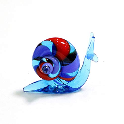 Handgemachte Murano Glas Schnecke Miniaturfiguren Ornamente Niedliche Tier Handwerk Sammlung Home Garten Dekor Neue Jahr Geschenke für Kinder (Color : Deep Blue, Size : About 5cm) von ABCBCA