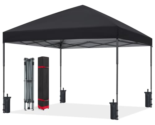 ABCCANOPY 1,8x1,8M Pavillon wasserdicht Pop-Up Gartenpavillon Festival Sonnenschutz,Central Lock-Serie,schwarz von ABCCANOPY