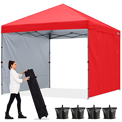 ABCCANOPY 2,4x2,4M Pavillon Outdoor Easy Pop-up-Überdachungszelt mit 2 Seitenwände,Rot von ABCCANOPY