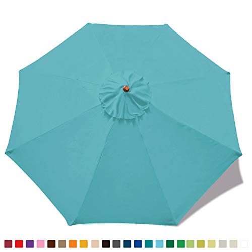 ABCCANOPY 2.7M Sonnenschirm Ersatzdach Patioschirm Marketschirm Ersatz Baldachin mit 8 Rippen,Türkis von ABCCANOPY