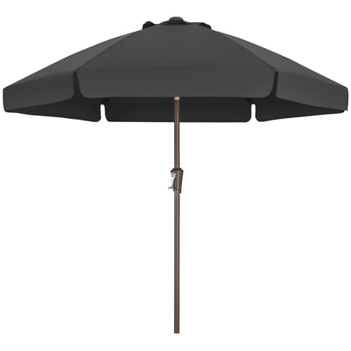 ABCCANOPY 230cm Sonnenschirm im Freien Wasserabweisende Bespannung -Gartenschirm Marktschirm,Dunkelgrau von ABCCANOPY