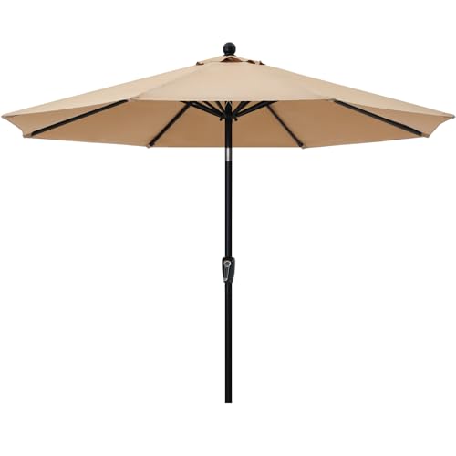 ABCCANOPY 270cm Sonnenschirm im Freien Wasserabweisende Bespannung -Gartenschirm Marktschirm, Khaki von ABCCANOPY