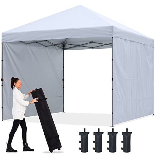 ABCCANOPY 3x3M Pavillon Outdoor Easy Pop-up-Überdachungszelt mit 2 Seitenwände,Weiß von ABCCANOPY