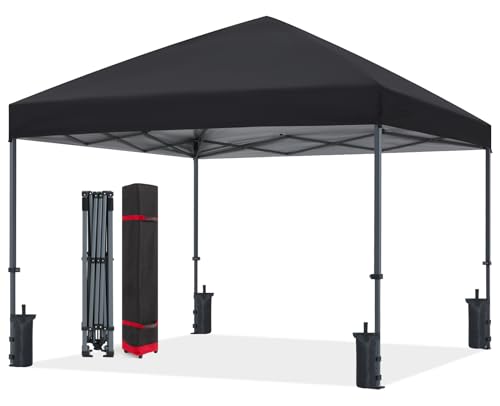 ABCCANOPY 3x3M Pavillon wasserdicht Pop-Up Gartenpavillon Festival Sonnenschutz,Central Lock-Serie,schwarz von ABCCANOPY