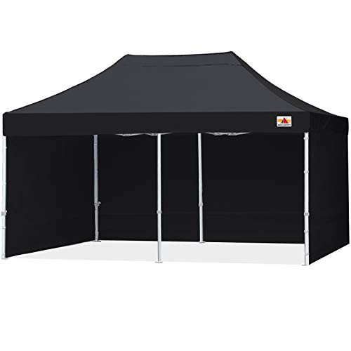 ABCCANOPY 3x6m Pavillon wasserdicht Pop-Up Gartenpavillon Festival Sonnenschutz mit 4 Seitenteilen+Handtasche,Schwarz von ABCCANOPY