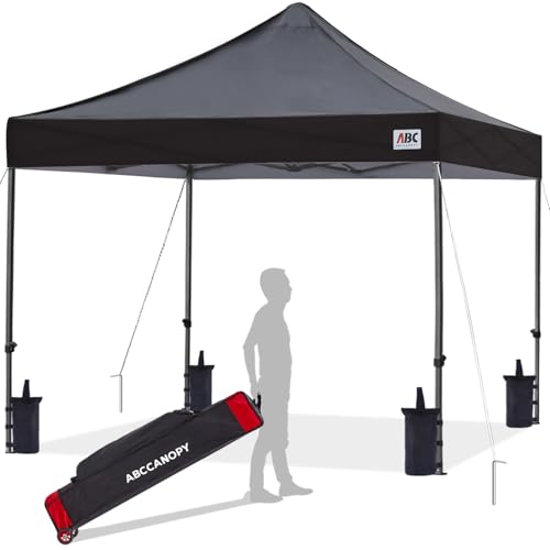 ABCCANOPY Pavillon 3x3M WASSERDICHT Flatpavillon Pop-up Gartenzelt Festzelt,Schwarz von ABCCANOPY