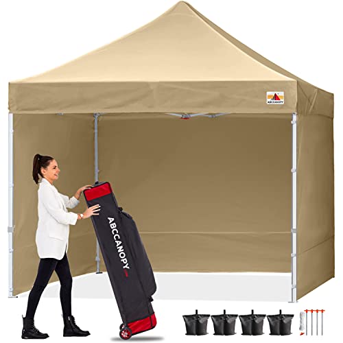 ABCCANOPY Pop-Up Pavillon Festival Sonnenschutz mit 4 Seitenteilen 2.5x2.5M Kommerzielle -Serien,Beige von ABCCANOPY