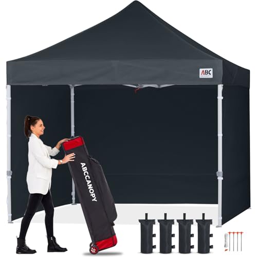 ABCCANOPY 3 * 3M Faltpavillon, Tragbarer und Stabiler Partyzelt, Wind- und Regendichter Gartenpavillon, mit 4 Seitenteilen, Schwarz von ABCCANOPY