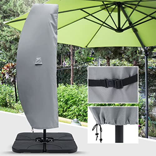 ABCCANOPY Schutzhülle für 230cm bis 340cm Sonnenschirm/Marktschirm wasserdichte Outdoor-Sonnenschirm-Abdeckung mit Reißverschluss und Stange, groß von ABCCANOPY