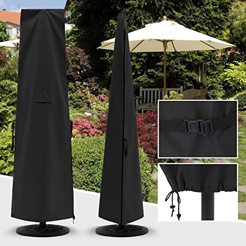 ABCCANOPY Terrassenschirm-Abdeckung für 1,8 m bis 4,2 m, Schwarz von ABCCANOPY