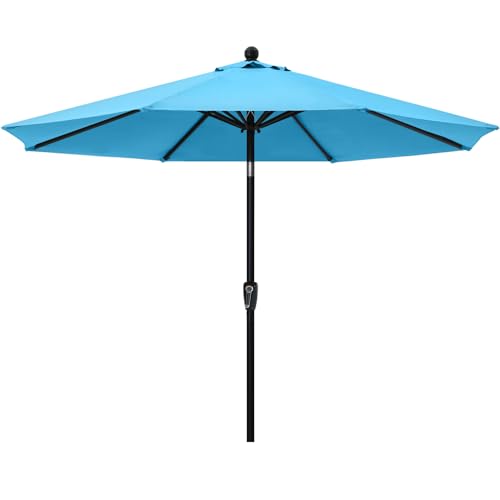 Abccanopy Sonnenschirm 228 cm, 274 cm, 305 cm mit Druckknopf für Garten, Terrasse, Hinterhof und Pool, 6 Rippen, 13+ Farben 10FT türkis von ABCCANOPY