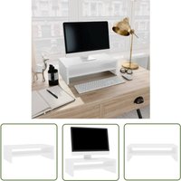Abcrital - The Living Store Monitorständer Weiß 42x24x13 cm Holzwerkstoff - Monitorständer - TV-Stand - Schreibtischhalterung - Holzwerkstoff Möbel von ABCRITAL