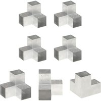 Abcrital - The Living Store Pfostenverbinder 4 Stk. Y-Form Verzinktes Metall 101 x 101 mm - Zaunpfosten & -querlatten - Silber von ABCRITAL