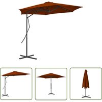 Abcrital - The Living Store Sonnenschirm mit Stahl-Mast 300x230 cm Terrakotta - Gartenschirm - Sonnenschirm - Outdoor Möbel - Terracotta - Stahlschirm von ABCRITAL